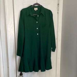 Tuckernuck Green Ruffled Long Sleeve Dress